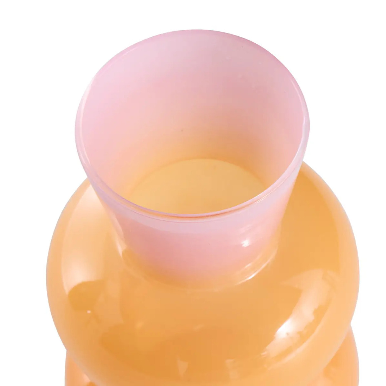 Vase Soliflore Pool en verre 8x8x14,5cm Orange et Rose