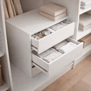 Cassettiera A 3 Cassetti Con Guide Metalliche Salvaspazio E Compatta Per Camera Da Letto Armadio Cabina Armadio Minimal 60 x 57 x 44 Cm Colore Bianco