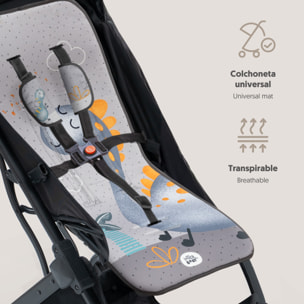 Colchoneta Modelo Dino Palmera Gris