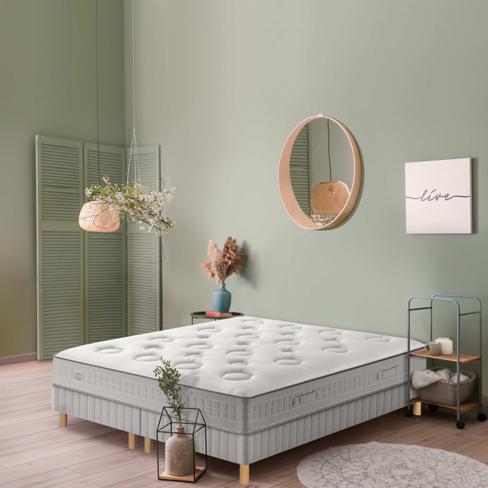 Ensemble FLEXION matelas H26 ressort ensachés, mi-ferme, 2 sommiers
