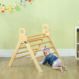 Triángulo de Escalada de Madera Plegable Escalada para Niños de 18-48 Meses para Cultivar Habilidades de Equilibrio y Coordinación para Interior 82x66 cm Natural