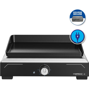 Plancha électrique CAMPINGAZ 1 XD noir inox à poser, 45x30 cm + housse