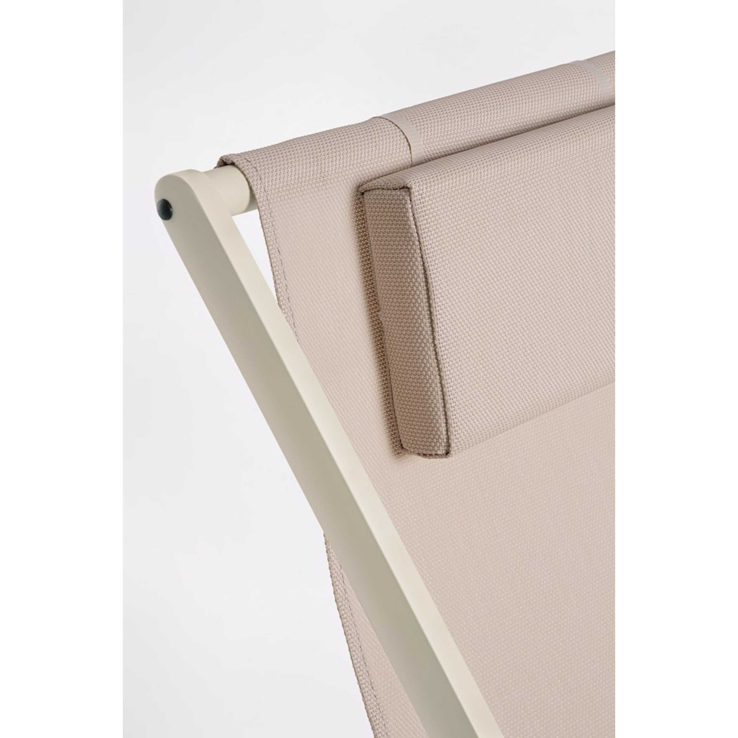 Set 4 sdraio da giardino TAYLOR in textilene e struttura in alluminio beige