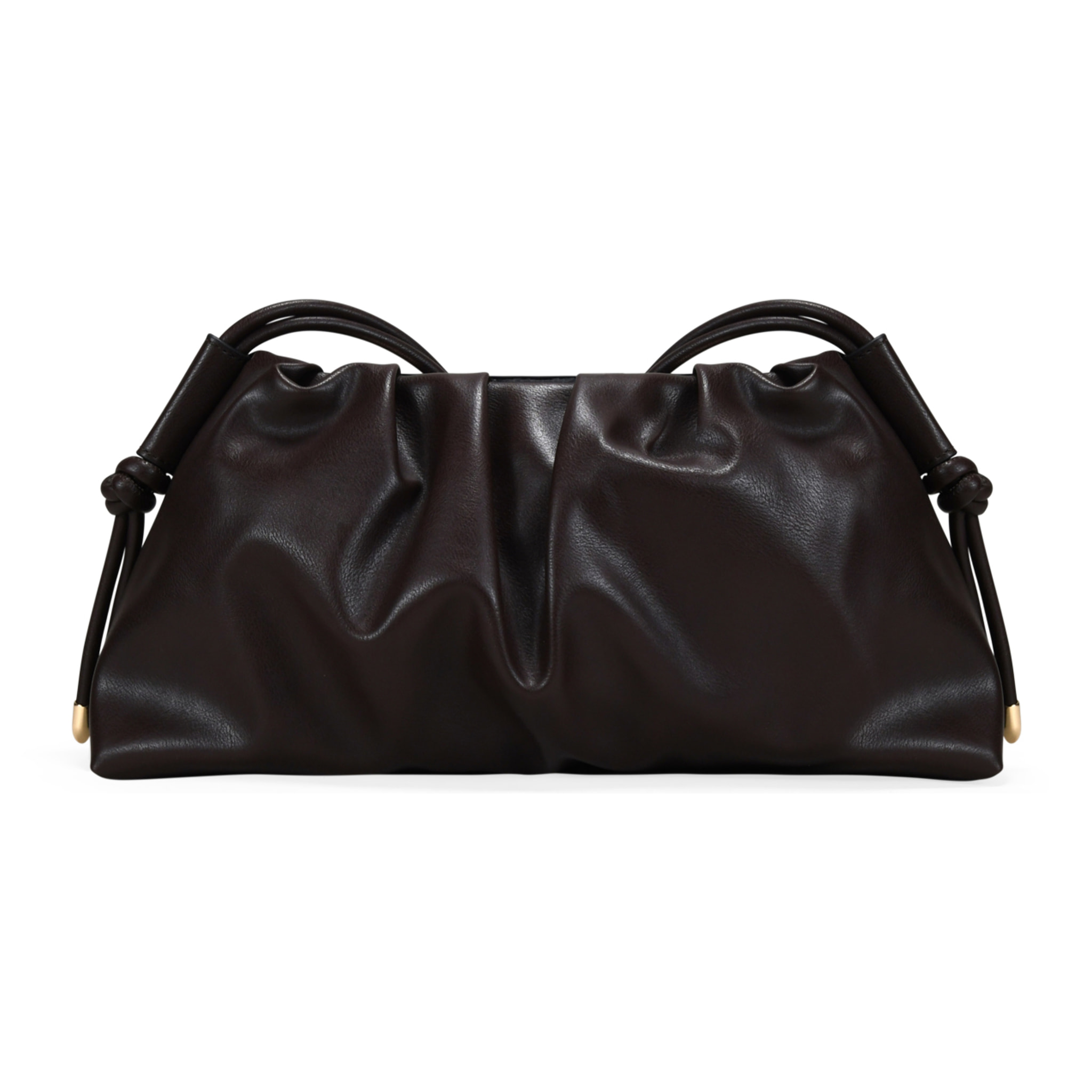 Bolso bandolera marrón con fruncido