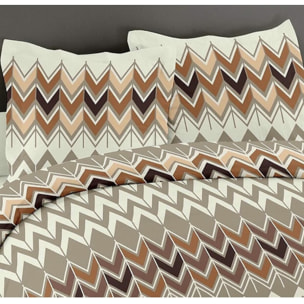 Parure Housse De Couette 3pcs 100% coton Zigzag