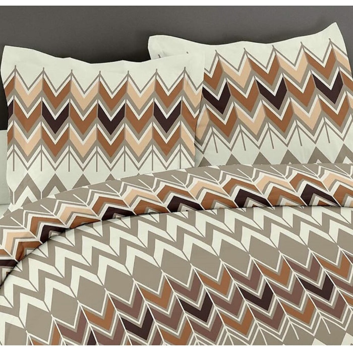 Parure Housse De Couette 3pcs 100% coton Zigzag