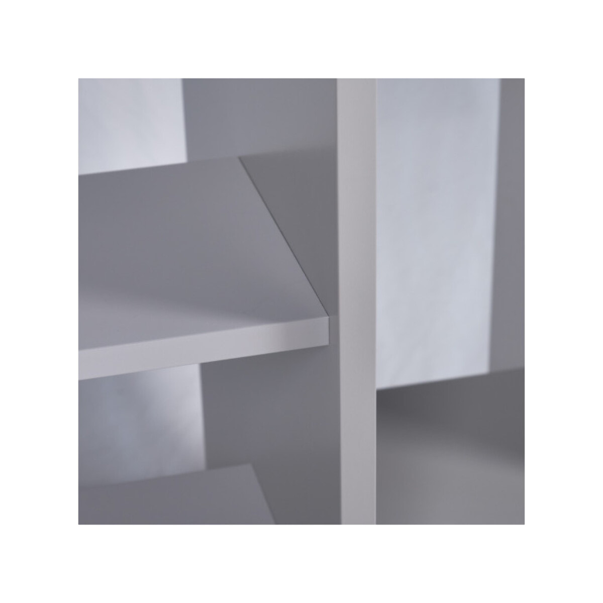 Bibliothèque L141 cm paravent asymétrique 18 étagères grise - XPESCA