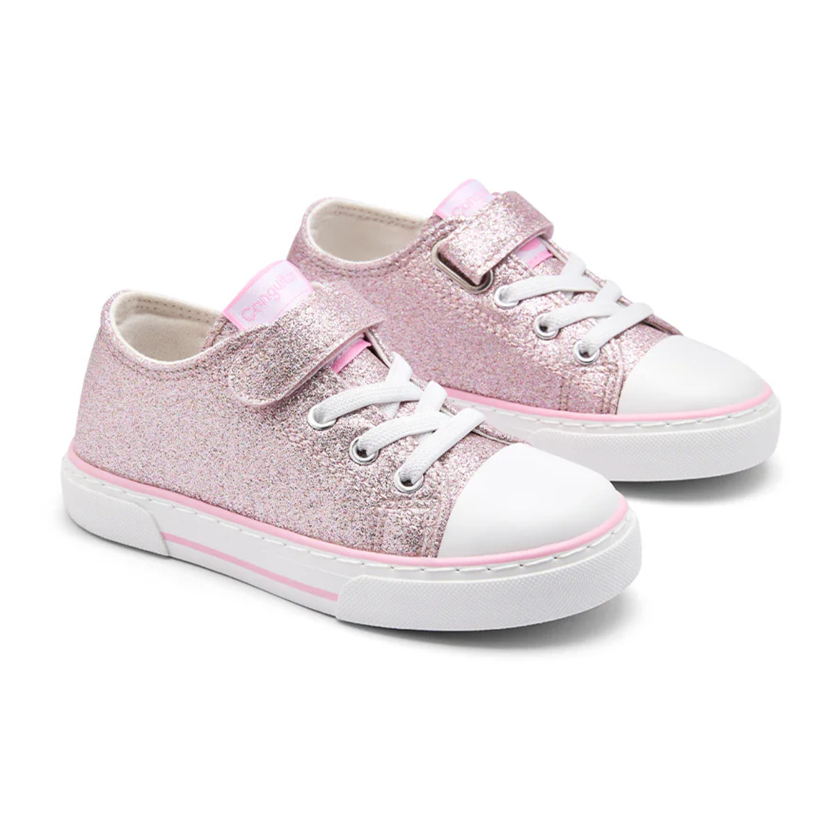Zapatillas Bajas de Niña con Glitter Rosa