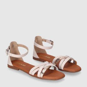 Sandalias de Piel - Hielo - Tacón: Bajo