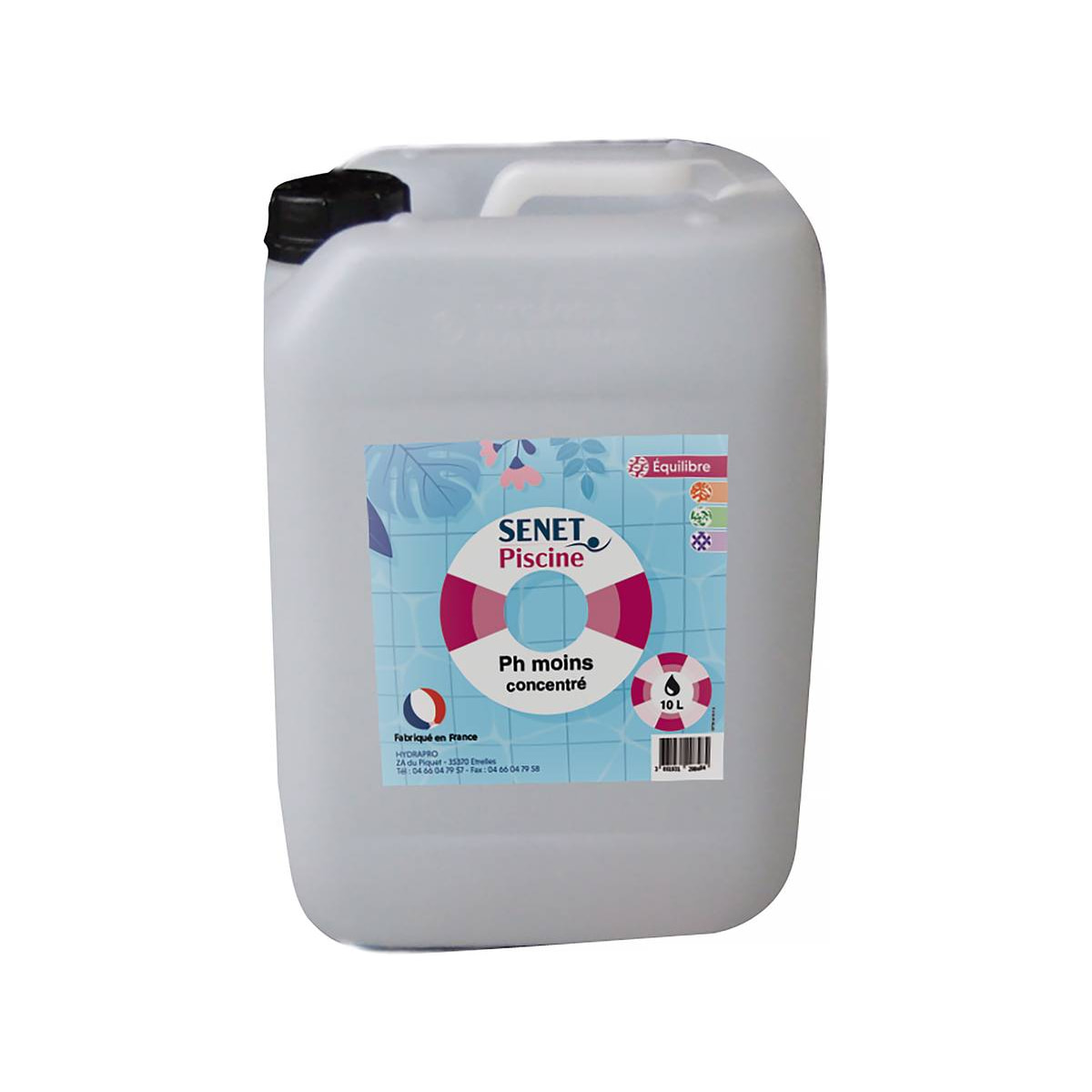 PH moins liquide concentré   " Senet Piscine " - 10 Litres