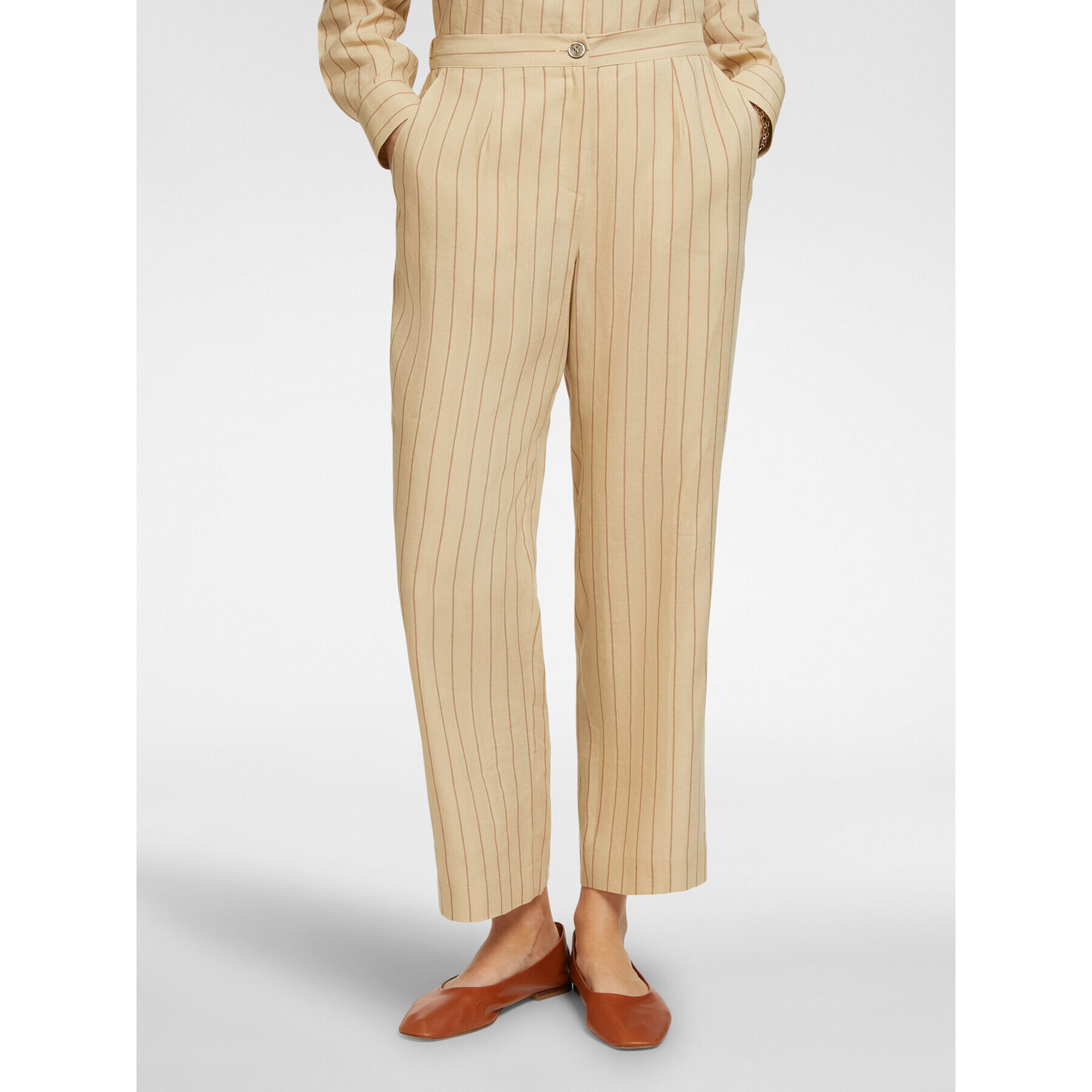 Elena Mirò - Pantalón raya diplomática - Beige