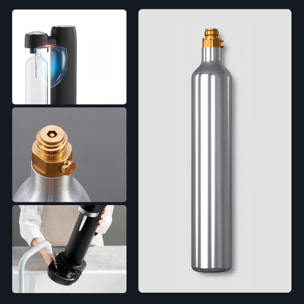 Máquina KT-168 para preparar agua con gas y bebidas carbonatadas en casa. Incluye botella de 1L.