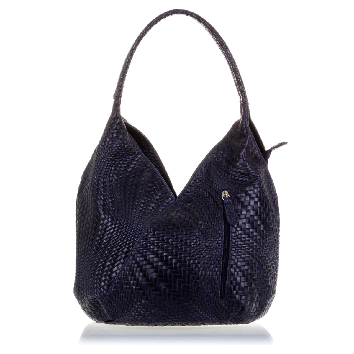 Jesi Borsa a spalla Donna.Pelle autentica Camoscio Incisa Intrecciata