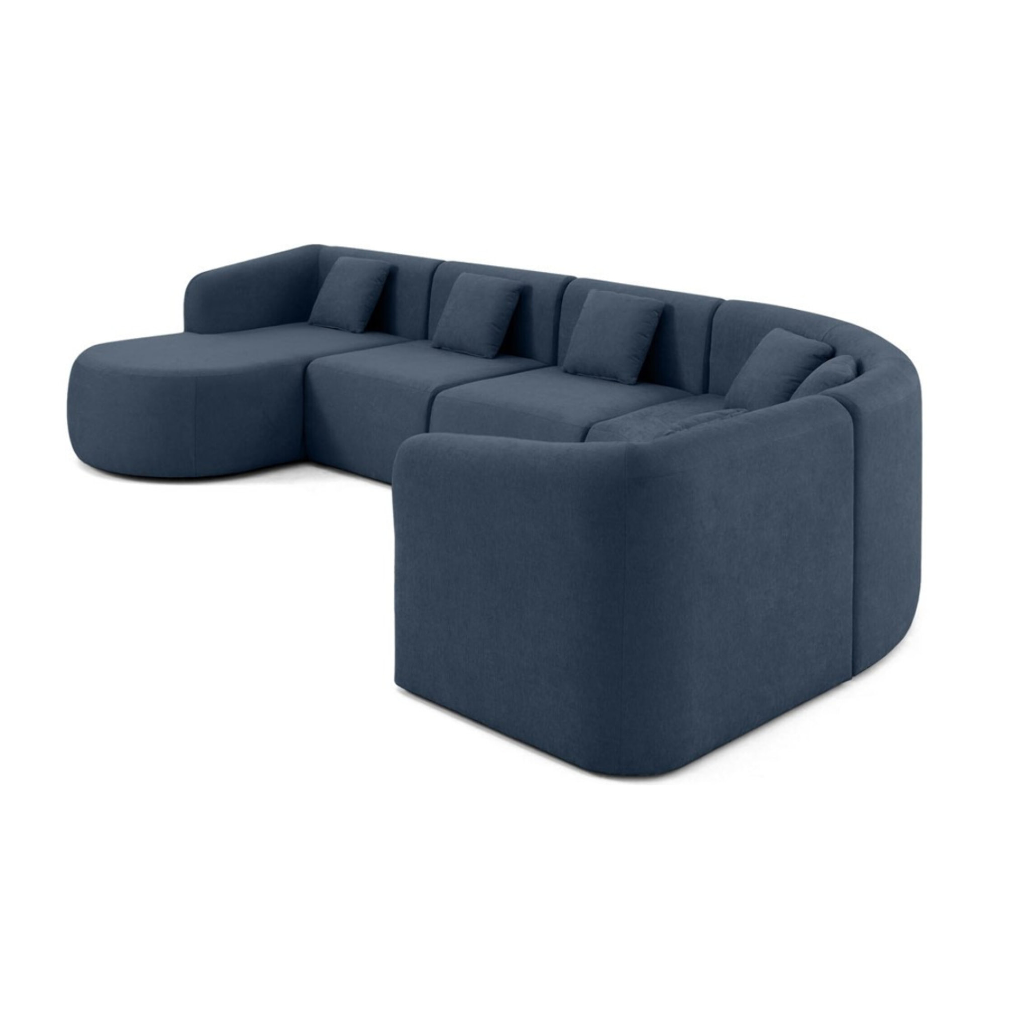 Ikare - canapé modulable d'angle gauche - 6 places - en tissu - Bleu