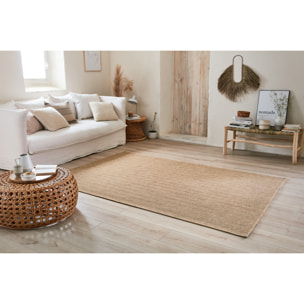 Nature - tapis aspect toile de jute naturel beige