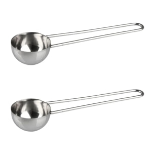 Ensemble de 2 Cuillères doseuse à café inox environ 8gr Fackelmann Petit Déjeuner