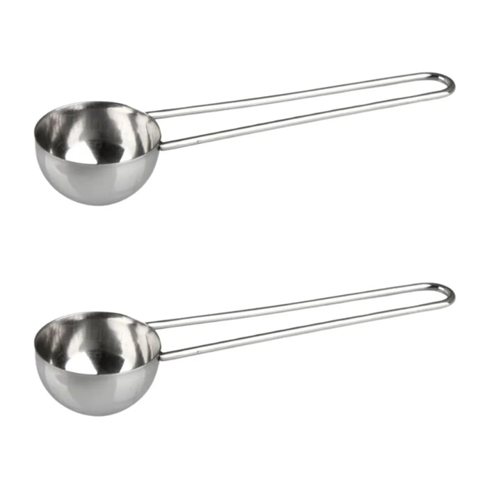 Ensemble de 2 Cuillères doseuse à café inox environ 8gr Fackelmann Petit Déjeuner