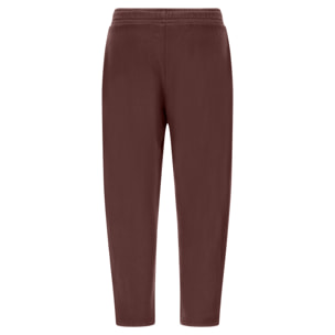 Pantaloni joggers cropped in felpa invernale tinta in capo