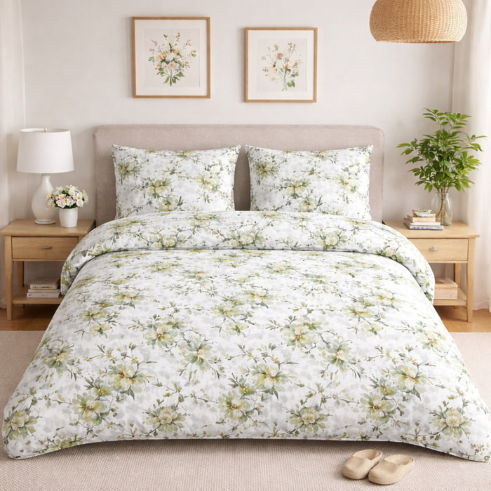 UNO CASA DESIGN Completo Letto Dec.Monaci_Matrimoniale_Verde