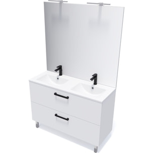 Meuble salle de bain double vasque 2 tiroirs - CHELSEA
