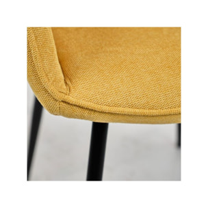 Chaise en tissu avec accoudoirs et pieds métal noir - MIKI