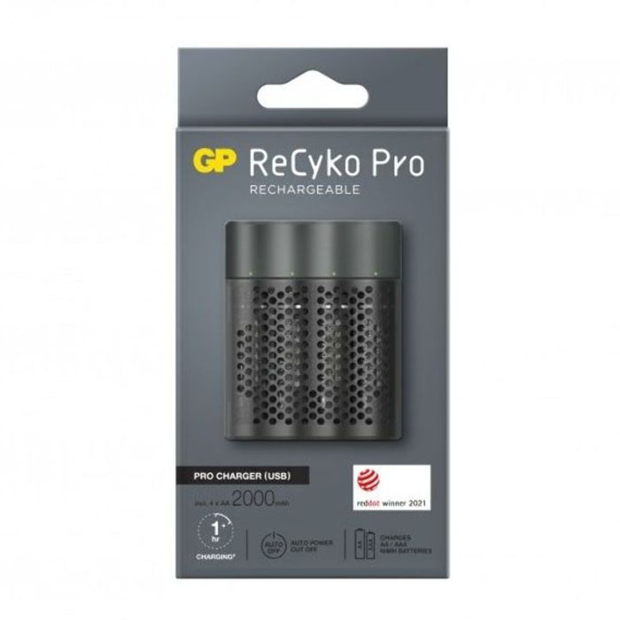 Chargeur secteur GP Recyko pro P461 1h + 4 accu AA 2000mAh