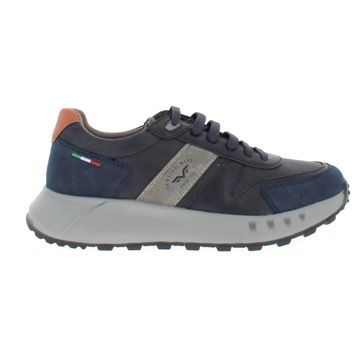 Armata di Mare Scarpe Uomo Sneakers Casual Stringate con Soletta Rimovibile in Memory Foam AMU W24D648 Navy