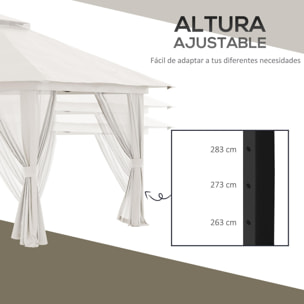 Carpa Plegable Pop-up 3,92x3,92x2,83 m con Altura Ajustable Protección UV50+