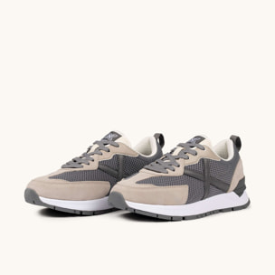 Sneakers Retro Running Gris y Beige | MUNICH VERSATILE 31