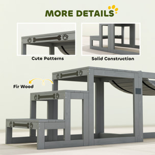 Passerelle agility chiens - Passerelle pour parcours canins d'Agility - bois de sapin gris