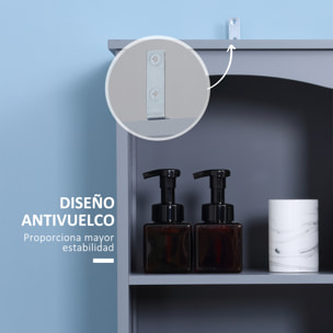 Armario Alto de Baño Estrecho con 1 Cajón y 3 Estantes Abiertos Columna de Baño Estilo Moderno para Salón Aseo Cocina 34x24x170 cm Gris