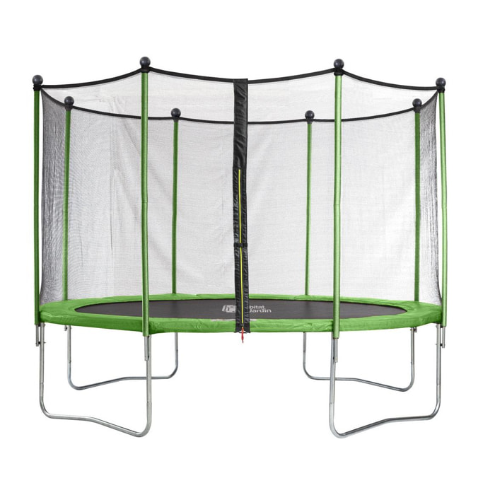 Trampoline ''Yoopi'' - Ø 4.25 m - Avec Filet + Echelle + Couverture + Kit d'ancrage