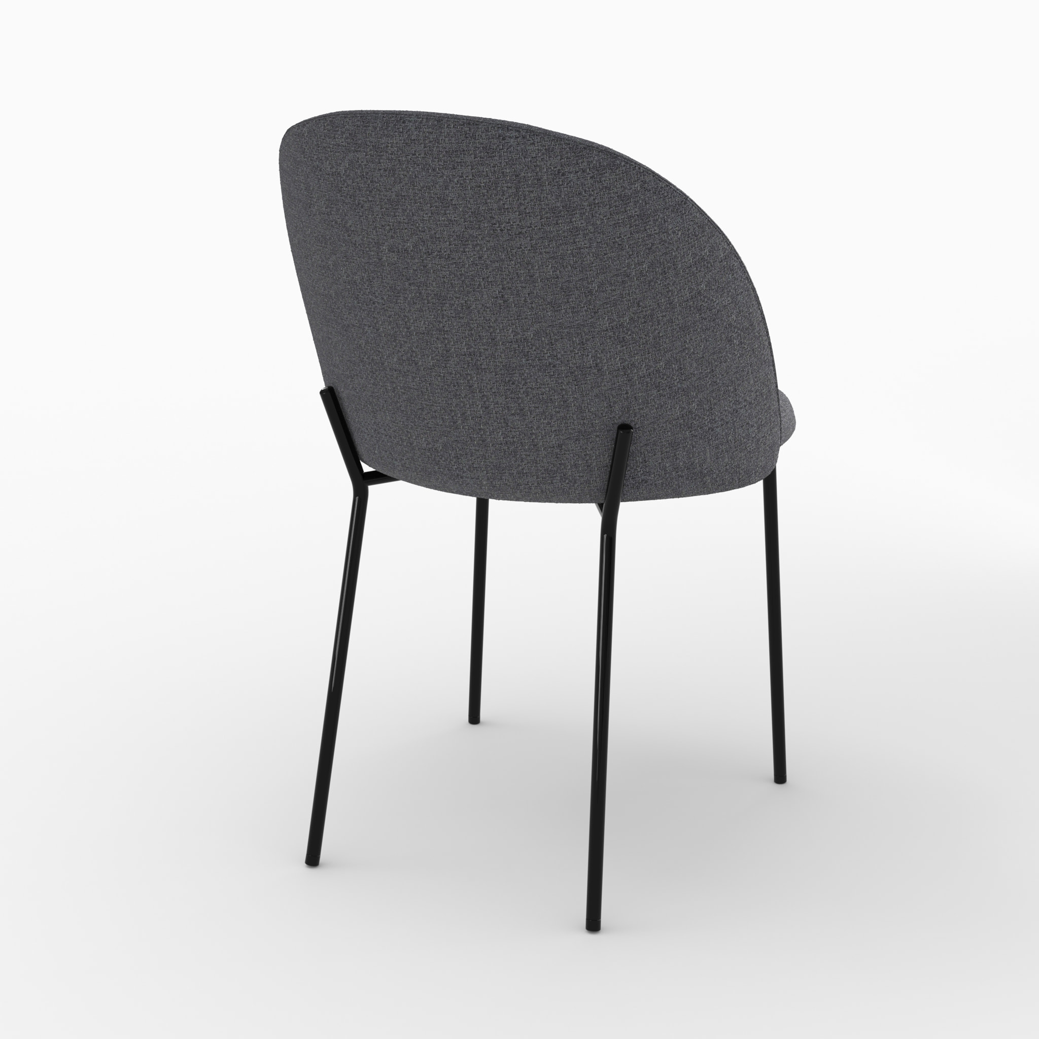 Lot de 2 chaises en tissu chiné gris foncé - Karl