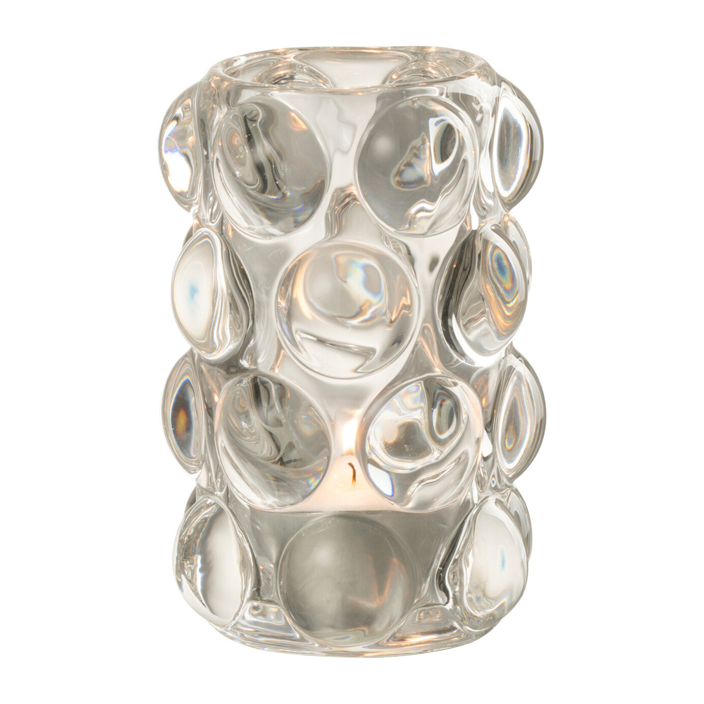 J-Line bougeoir Bollie - verre - transparent