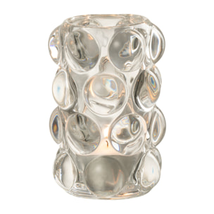 J-Line bougeoir Bollie - verre - transparent