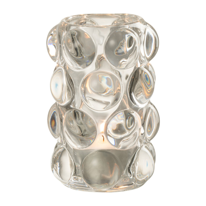 J-Line bougeoir Bollie - verre - transparent
