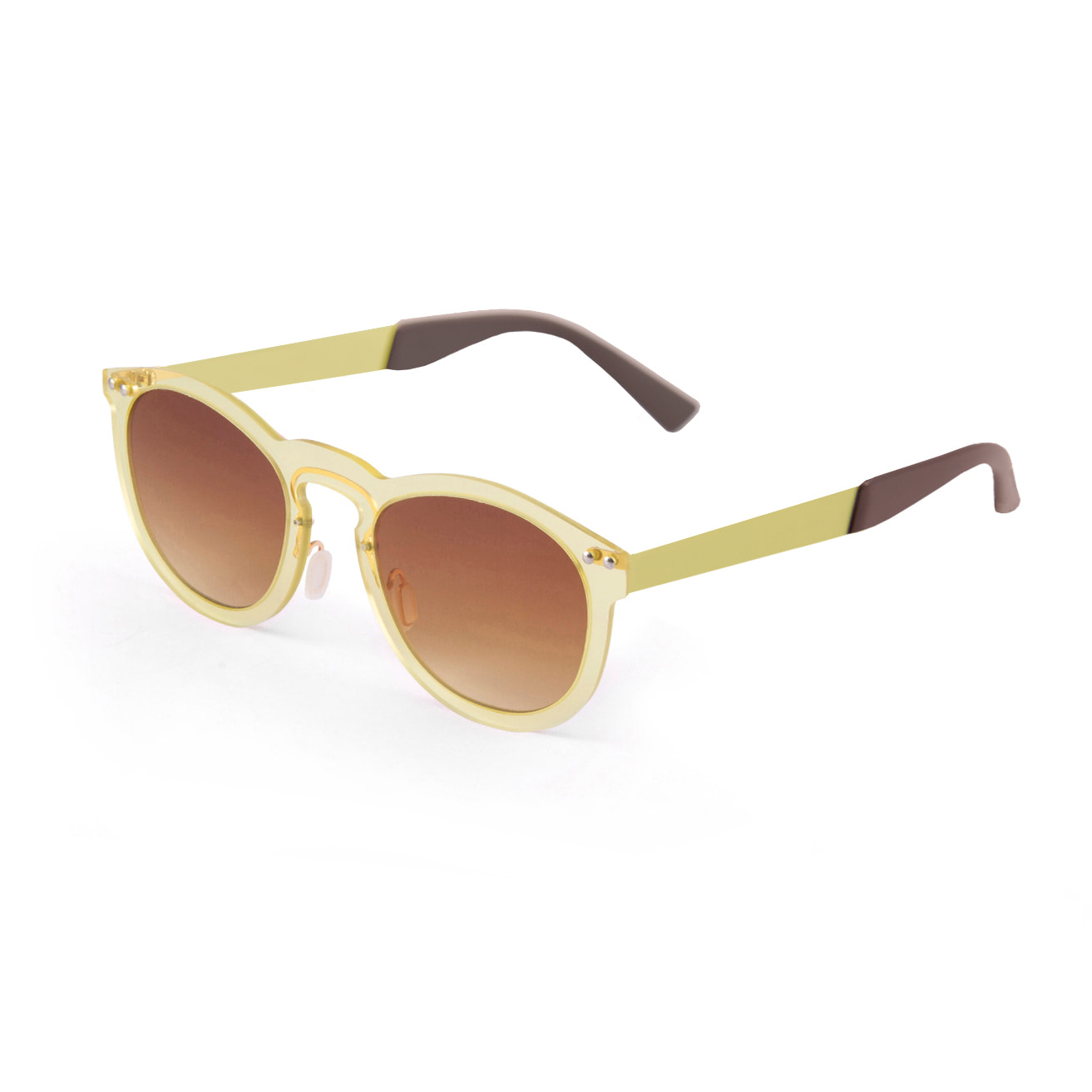 Gafas de sol OCEAN IBIZA - Trans / Marrón degradado con montura amarilla transparente y patillas metálicas doradas