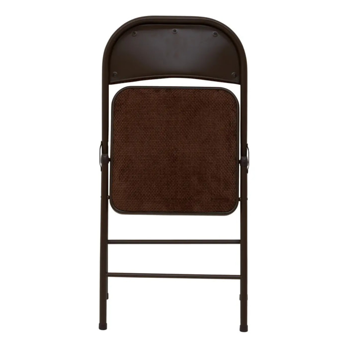 Chaise pliante avec assise renforcée velours Flexy+ marron