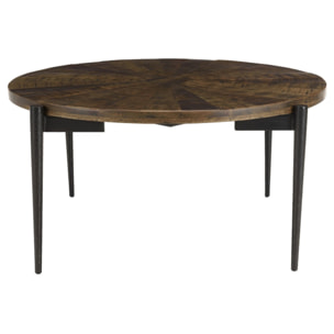 KIARA - Table basse ronde 80x80cm bois recyclé pieds métal