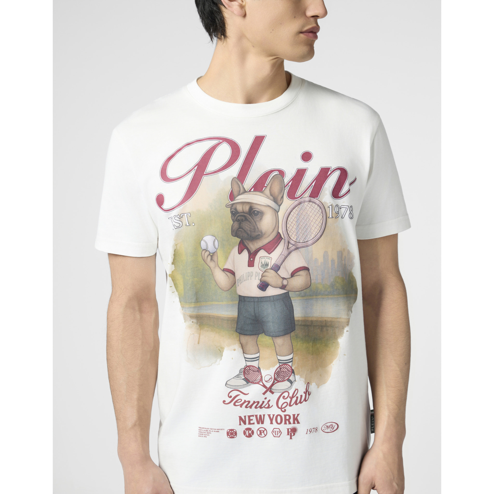 PHILIPP PLEIN Round Neck T-Shirt New York Tennis