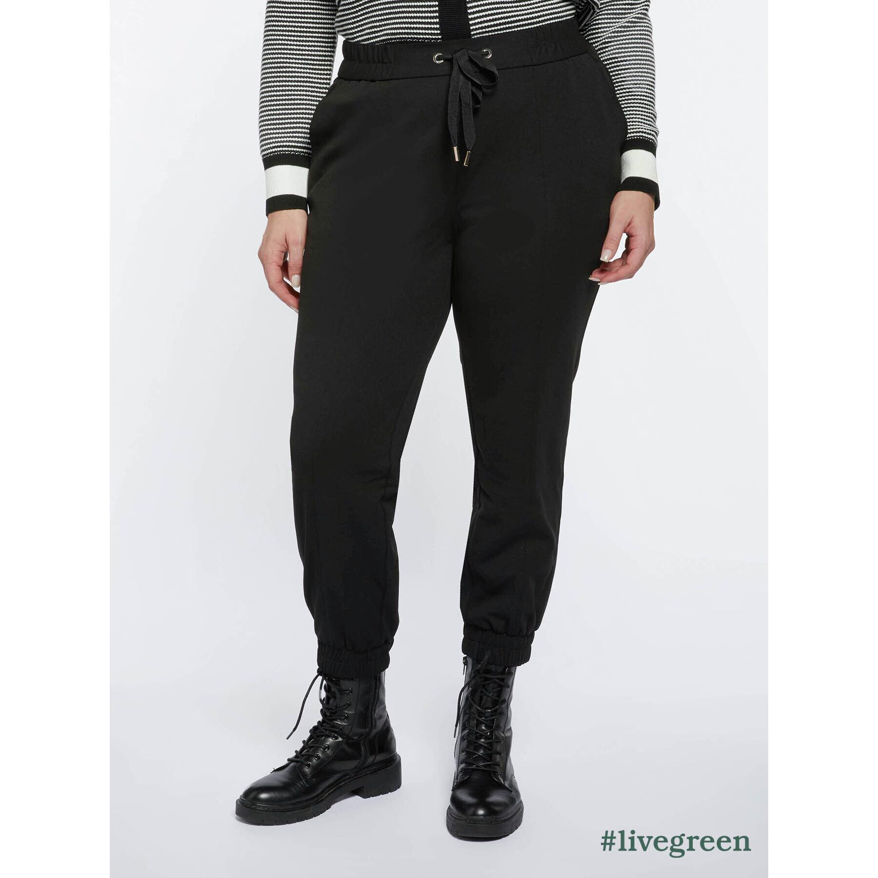 Fiorella Rubino - Pantaloni joggers in tessuto scuba crêpe - Nero