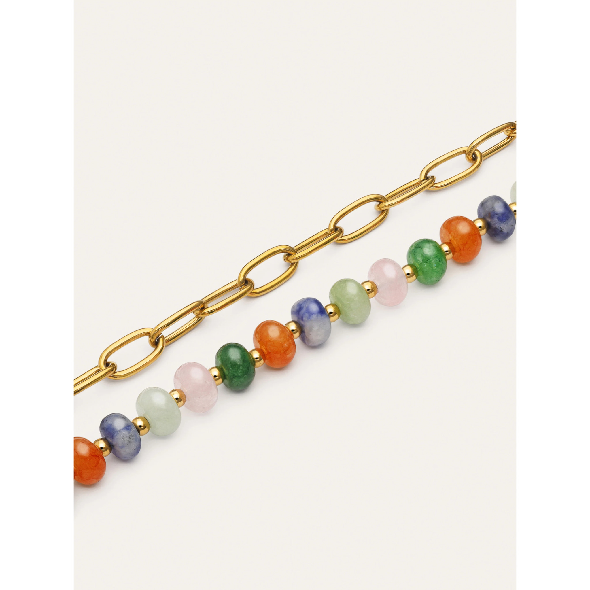 Pulsera Alpine Stones Acero Baño Oro
