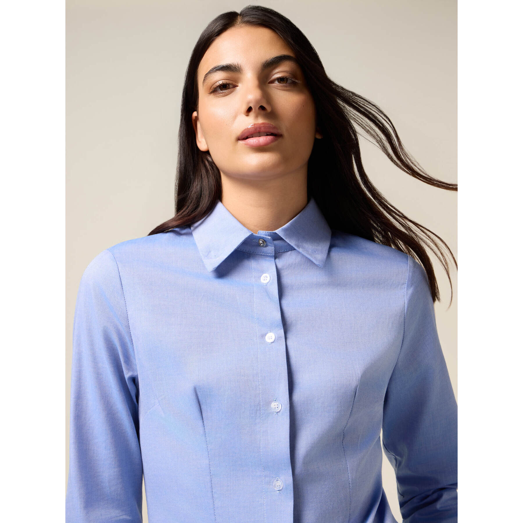 Oltre - Camicia in popeline 100% cotone - Azzurro
