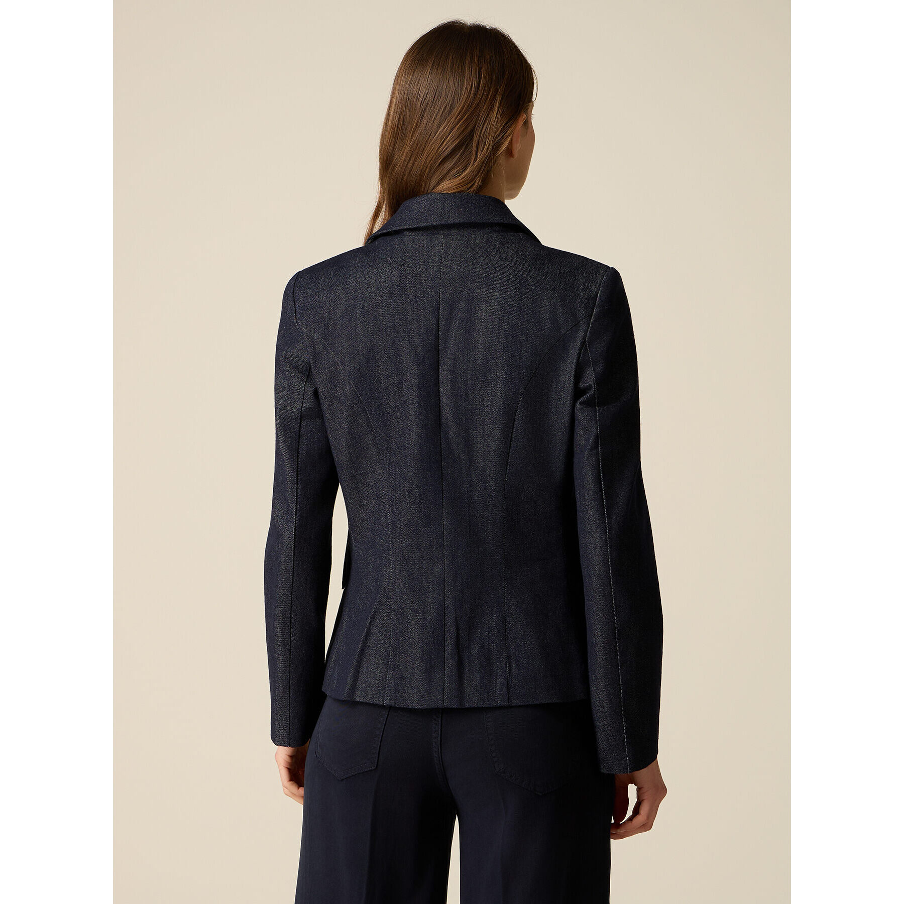 Oltre - Chaqueta cruzada de denim - Azul