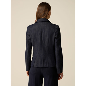 Oltre - Chaqueta cruzada de denim - Azul
