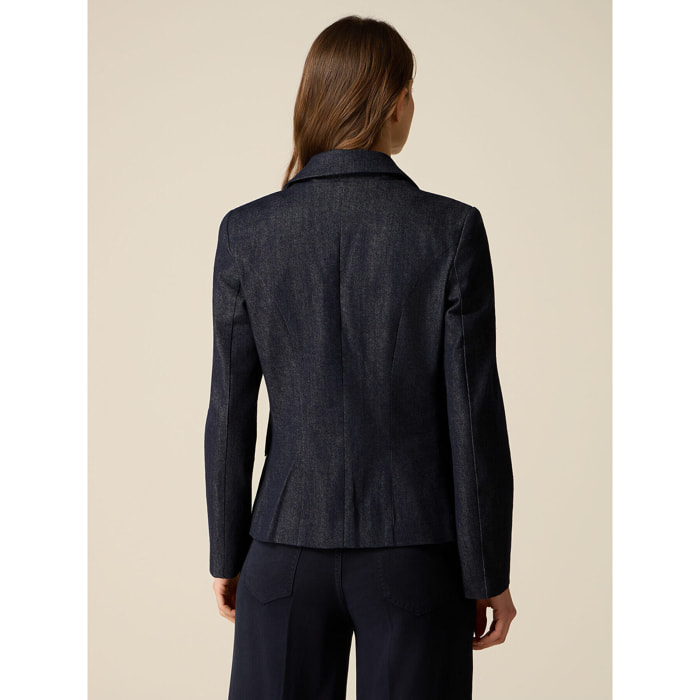 Oltre - Chaqueta cruzada de denim - Azul