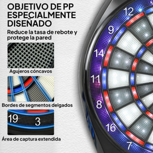 Diana Electrónica con 6 Dardos y 24 Puntas Blandas, Pantalla LED para 8 Jugadores, Diana de Dardos de Pared con 34 Juegos y 2235 Programas para Niños y Adultos, Fiestas y Familia