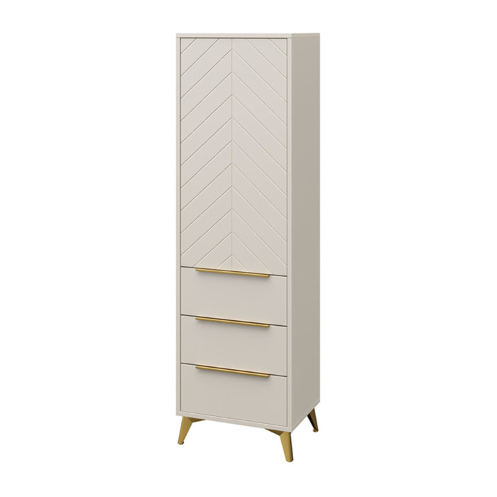 Boccioni - buffet haut - beige - 3 tiroirs et 1 porte - 54x180 cm - Beige