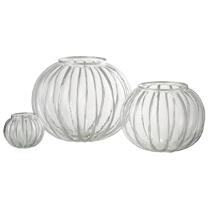 J-Line photophore Boule - verre - transparent/argent - large