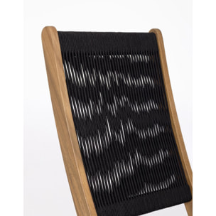 Set di sedie pieghevoli MONSARAZ in legno di acacia e corda nera